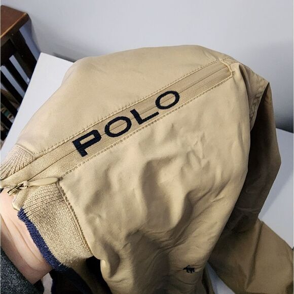 Polo by Ralph Lauren Golf Pullover Mens Tan Size XL Lined Crew Stretch Vintage - Picture 4 of 7